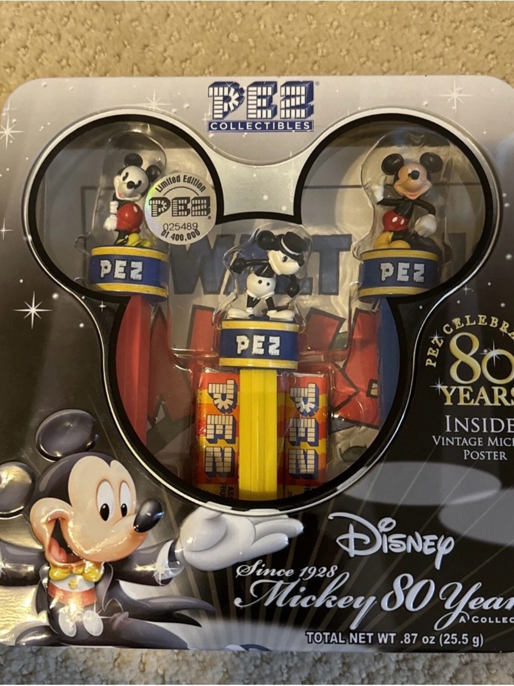 Mickey 80 Years Limited Edition Candy Dispenser Set - Black, Red, Yellow